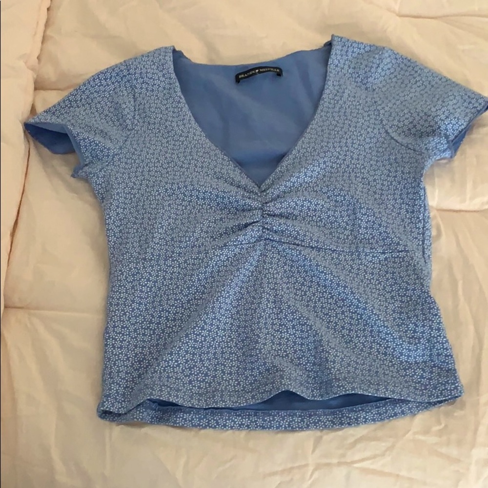 Brandy Melville blue floral top